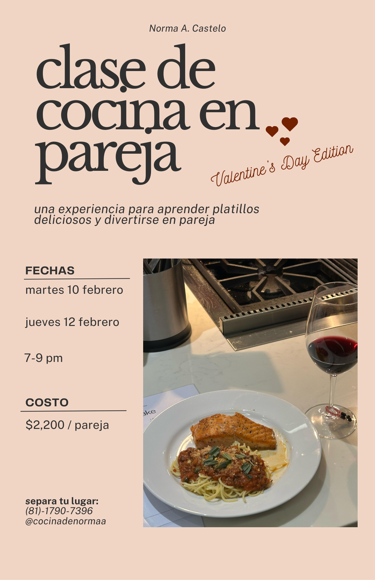 Clase de cocina en pareja